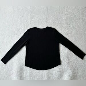 Lululemon Love Long Sleeve Tee Curved Hem Pima Cotton Top Size 12 Black